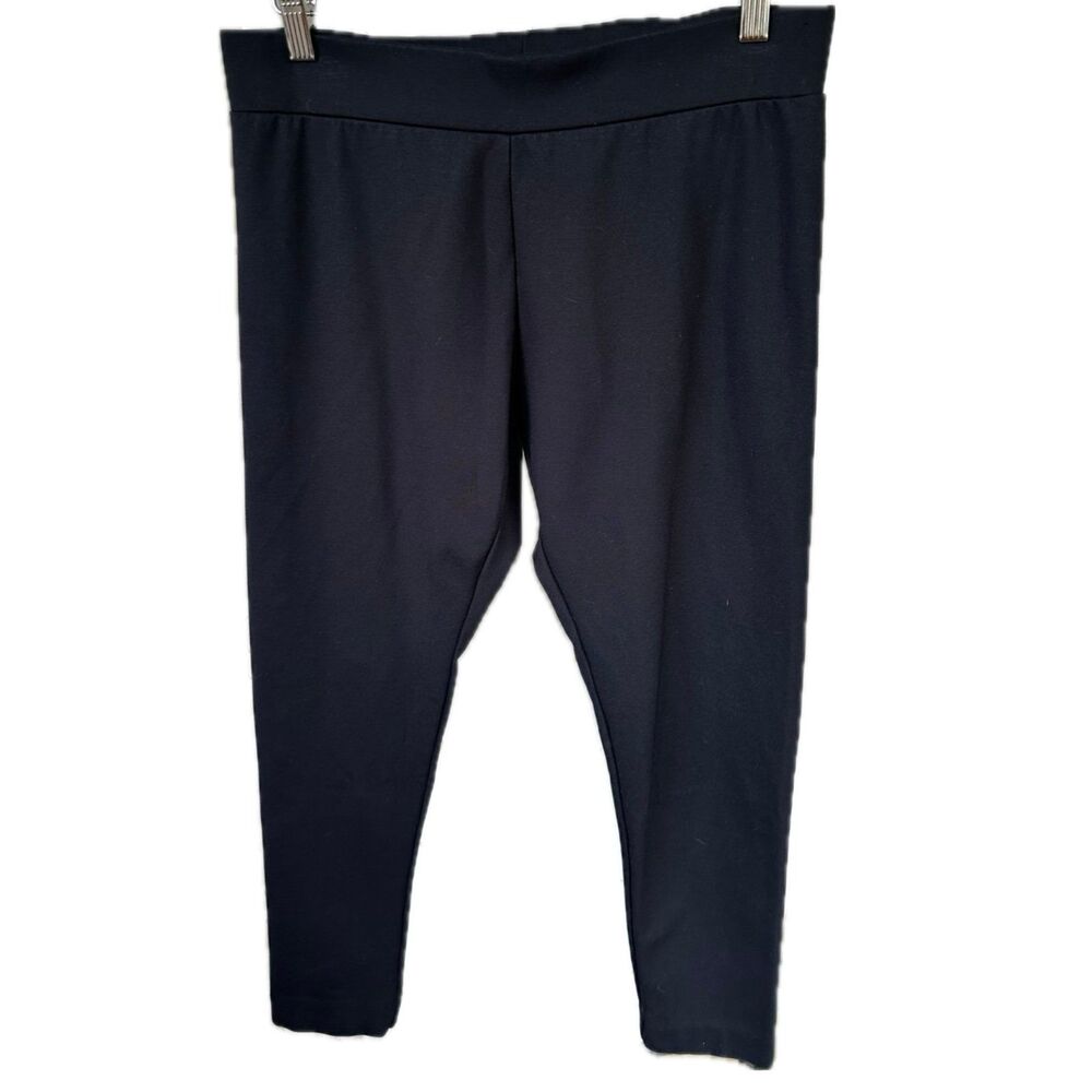 Premise Studio Black Pull On Elasticized Waistband Thick Ponte Leggings Pants M